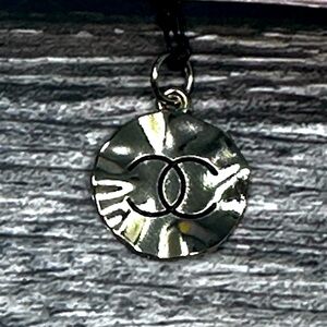 Chanel Stamped Zipper Pull/Button Authentic w/ Necklace EUC​